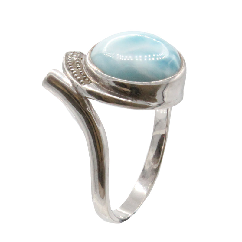 Larimar Stone Sterling Silver Como Ring Size 7 By Marahlago