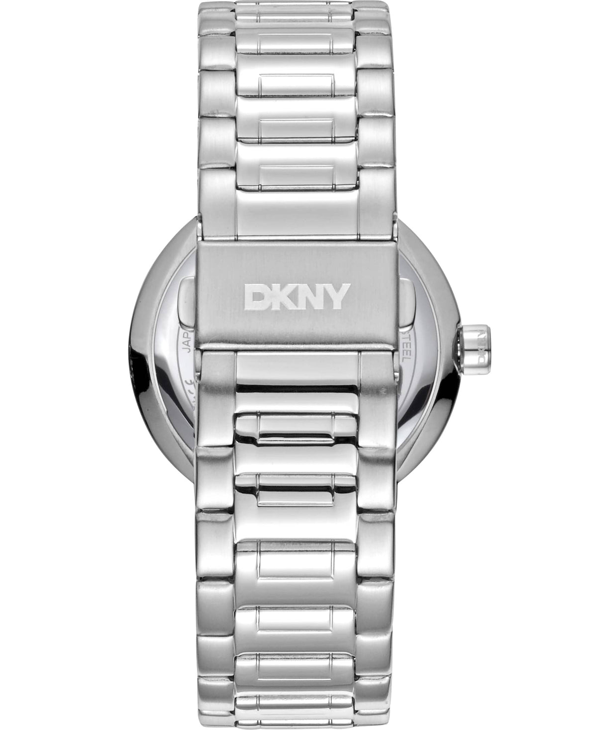 Dkny Women Watch, Silver Color Case, White MOP Dial, Stainless Steel Metal Bracelet, 3 Hands, 5 Atm
