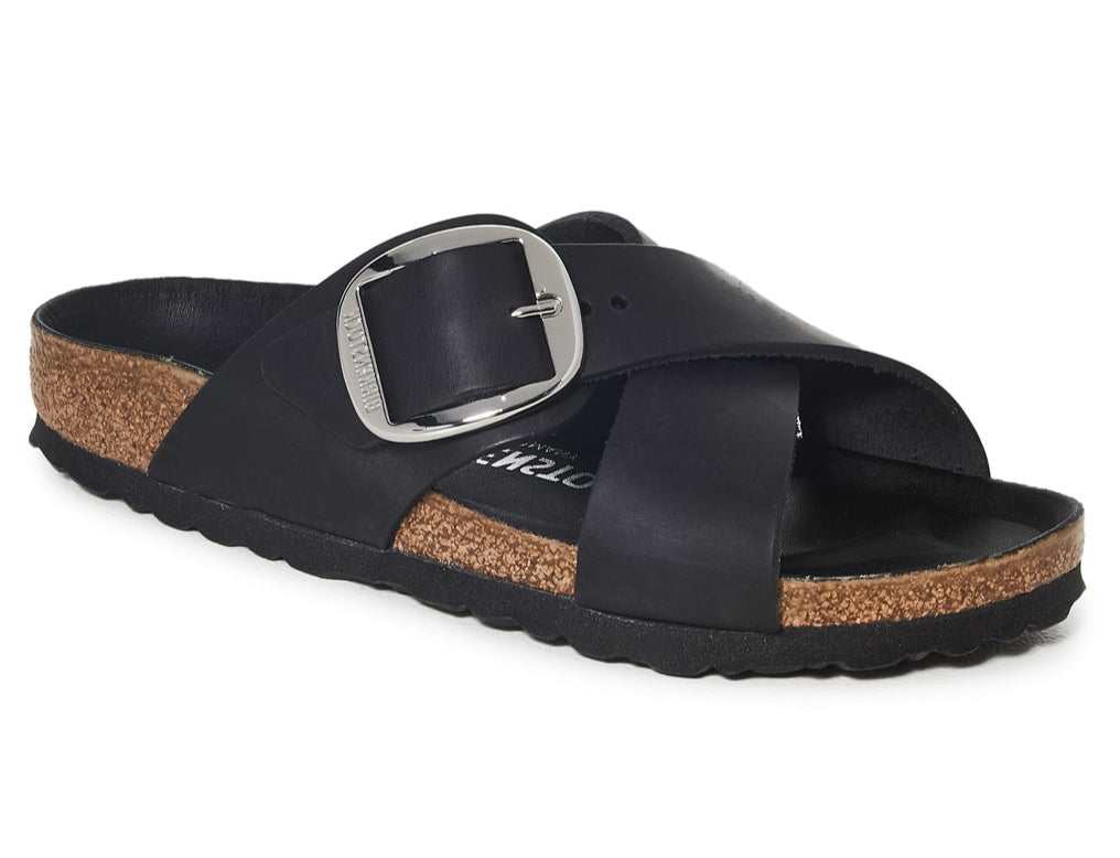 Birkenstock Siena Big Buckle Oiled Leather Black