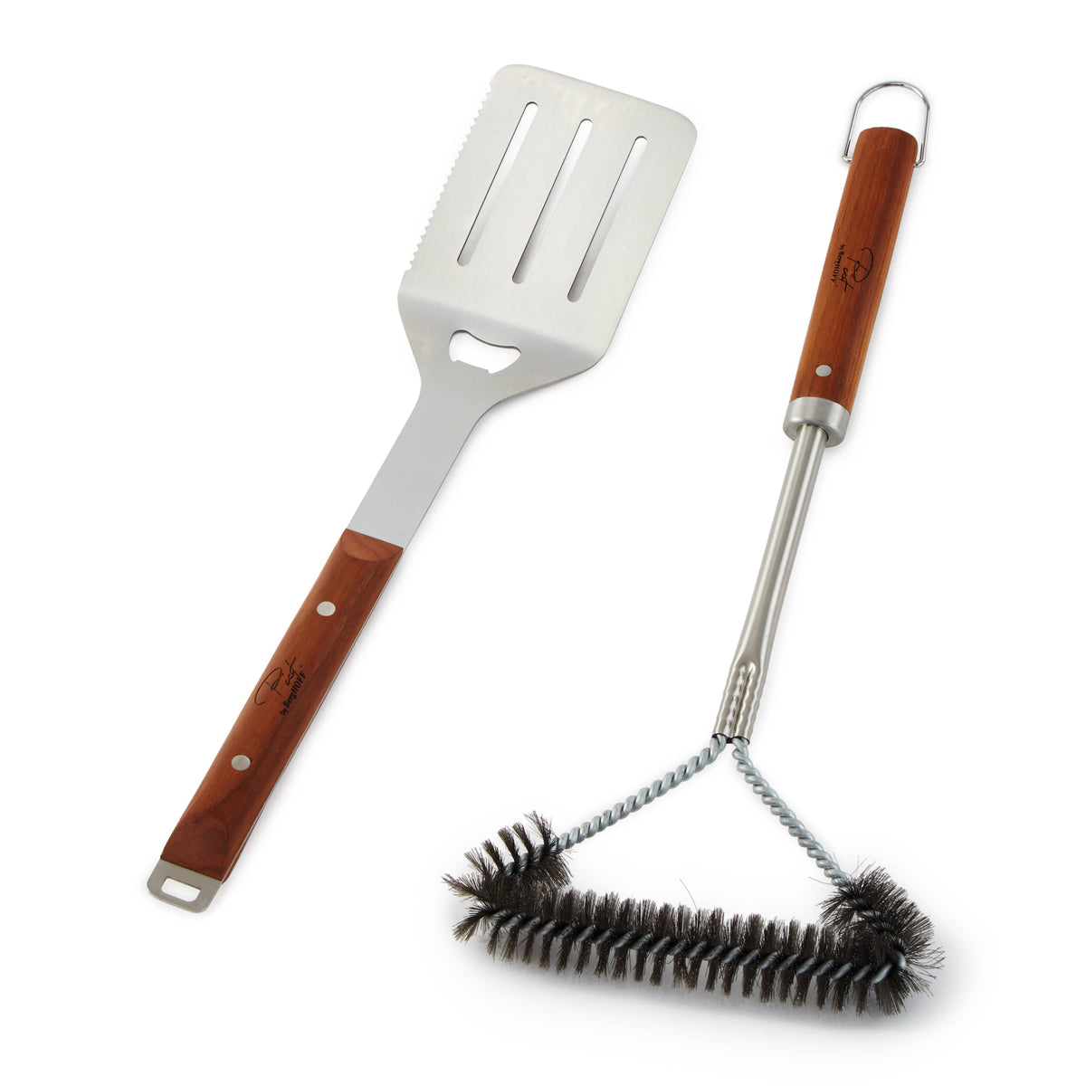 BergHOFF 2Pc Stainless Steel BBQ Brush and Turner Set