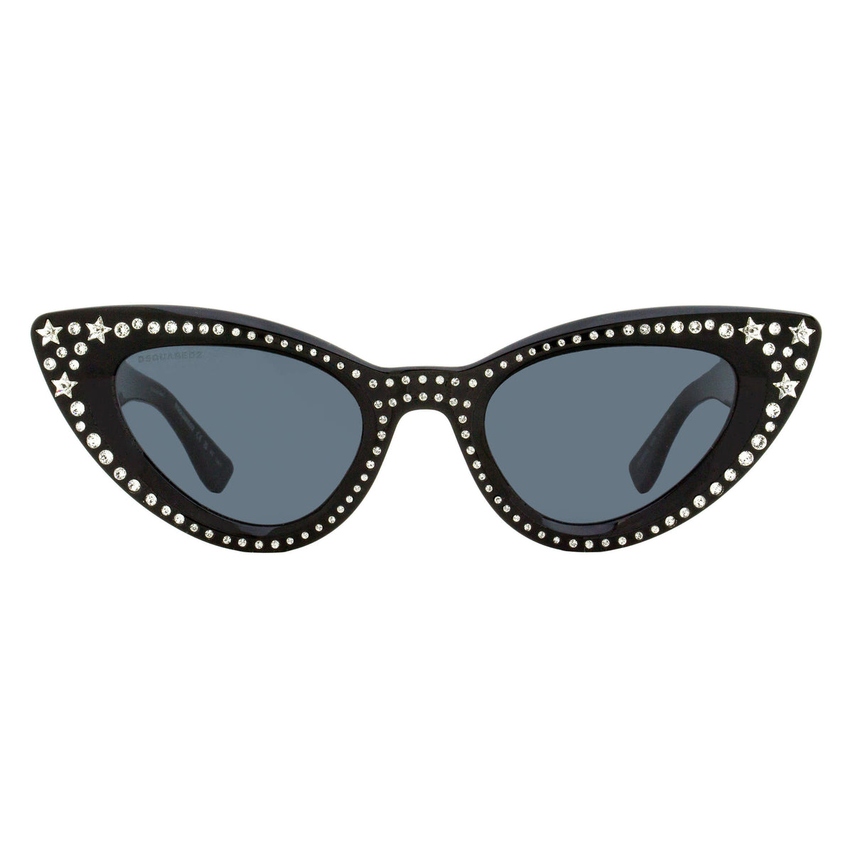 Dsquared2 Crystal Cat Eye Sunglasses D2 0092/N/S 807IR Black 51mm