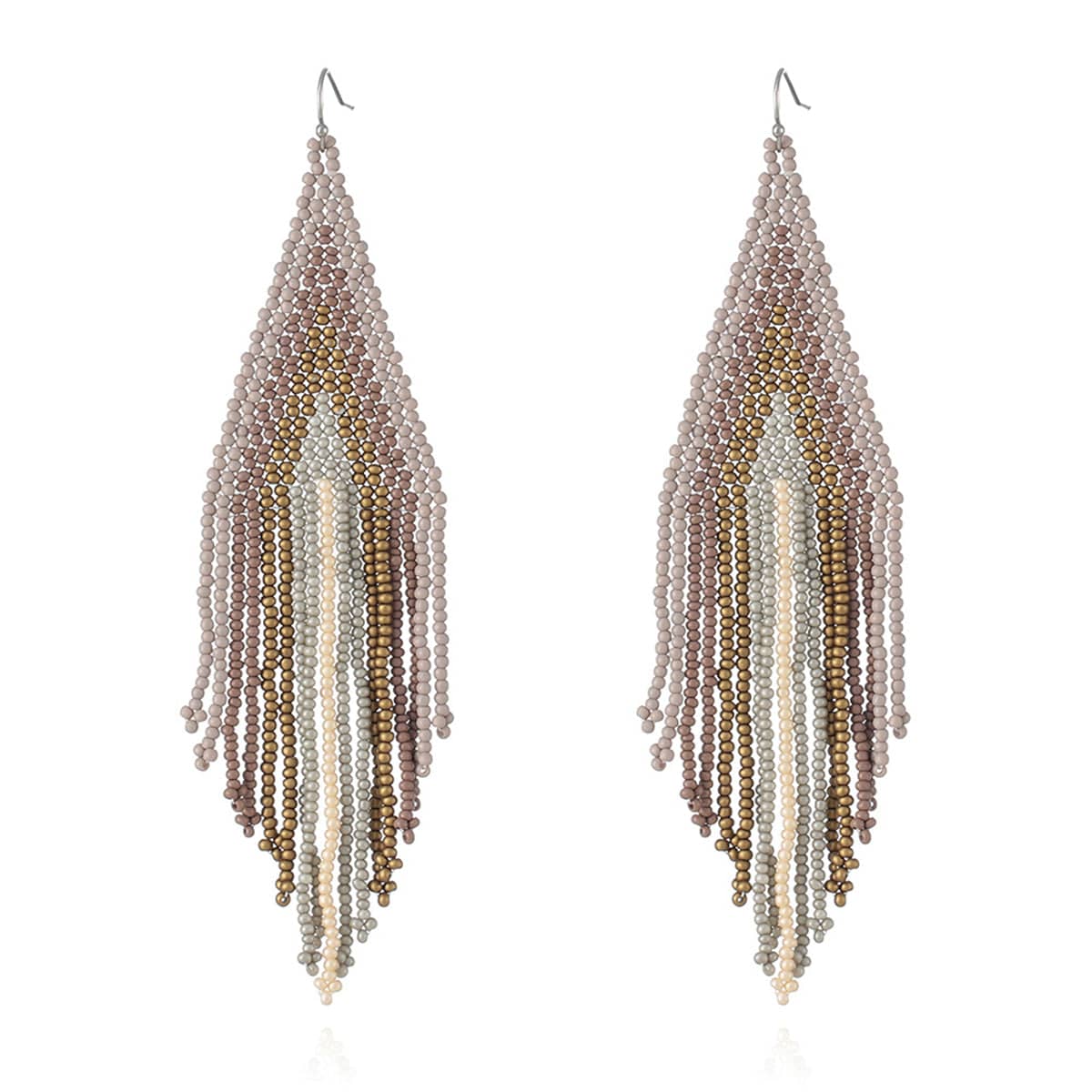 Green & Blush Howlite Tassel Drop Earrings