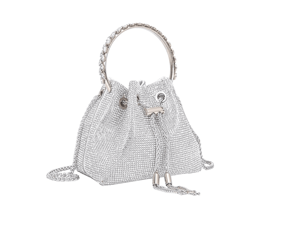 Black & Clear Crystal Studded Crossbody Hand Bag