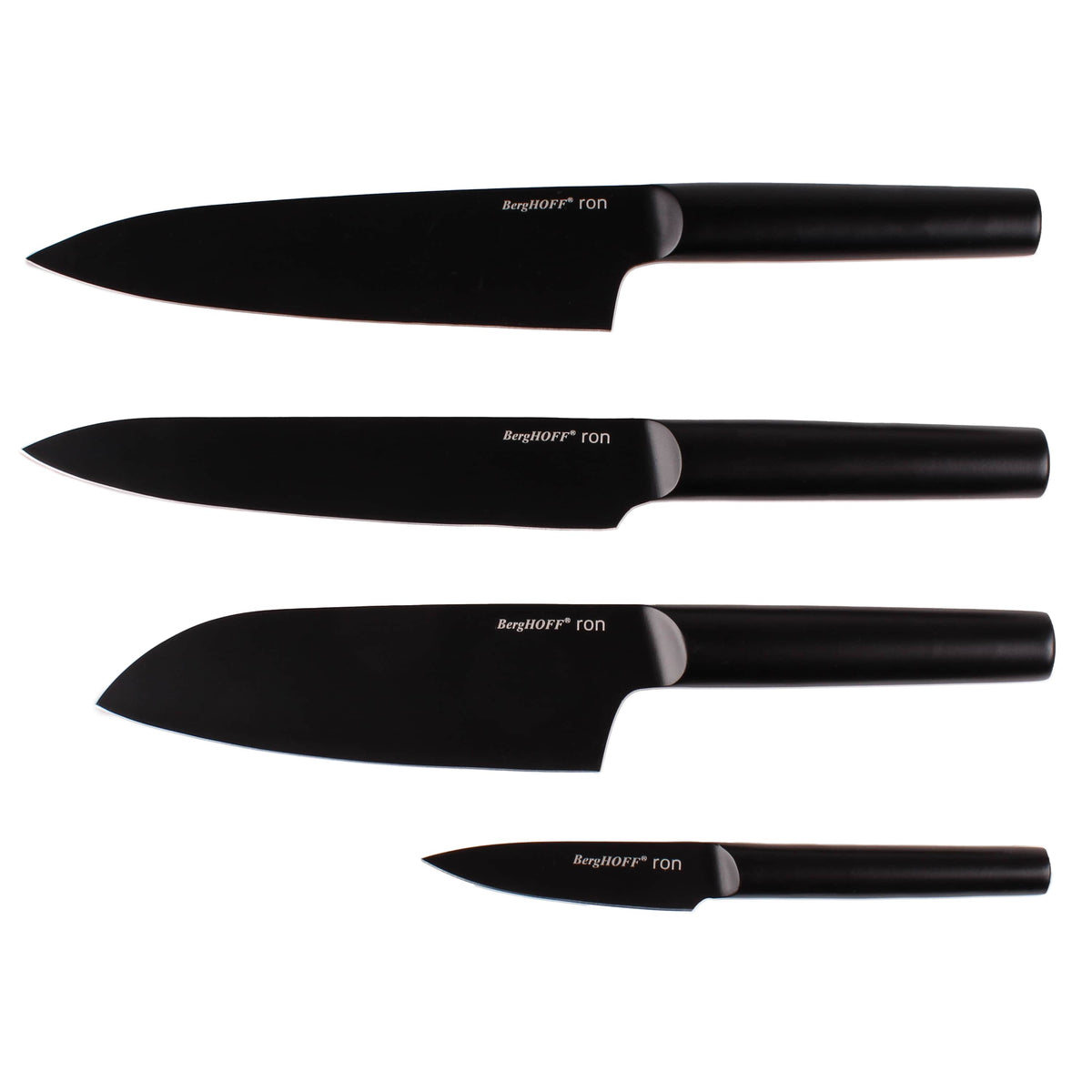 BergHOFF Ron Stainless Steel 4pc Knife Set, Black