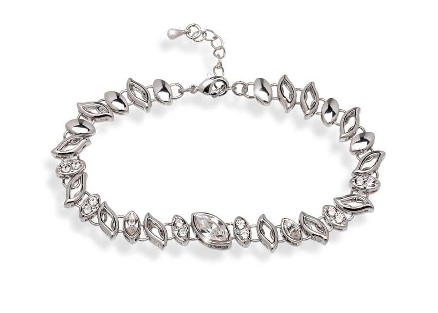 Clear Swarovski Crystal Bracelet – Clear Swarovski Crystal Foliage Bracelet