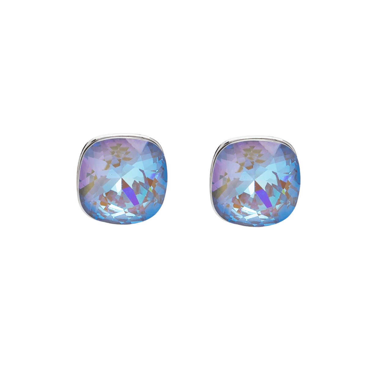 Blue Delite Swarovski Crystal Earrings – Cushion Cut Crystal Stud Earrings