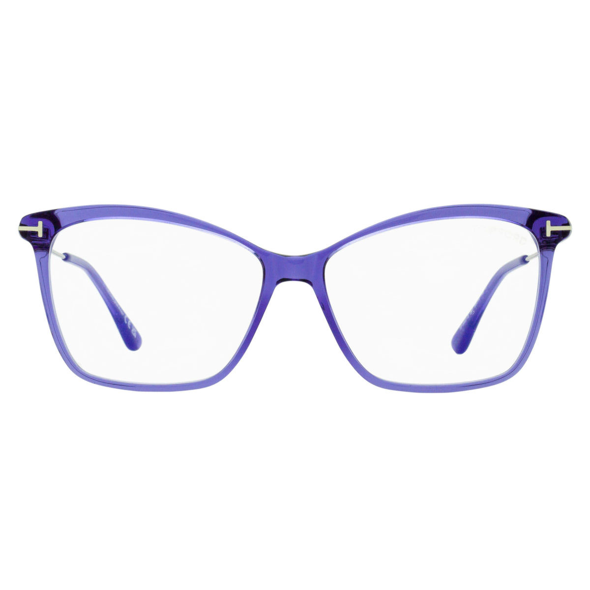 Tom Ford Butterfly Blue Block Eyeglasses TF5687-B 001 Black/Gold 56mm Ft5687