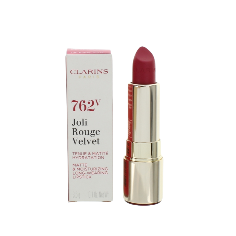 Clarins Pink Lipstick Joli Rouge Velvet Lipstick 762V Pop Pink