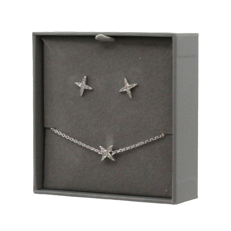 Swarovski Bracelet & Earring Set Silver By Adore Elegance