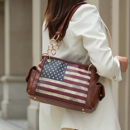 Alaina Printed Flag Shoulder Bag