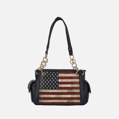 Alaina Printed Flag Shoulder Bag