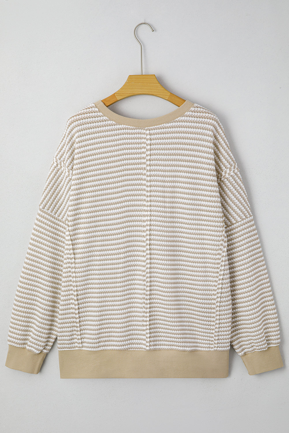 Threaded Pear Vanessa Knit Ribbed Trim Long Sleeve PLUS Top
