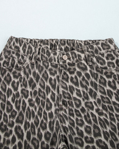 Bailey Leopard Straight Loose Leg Jeans