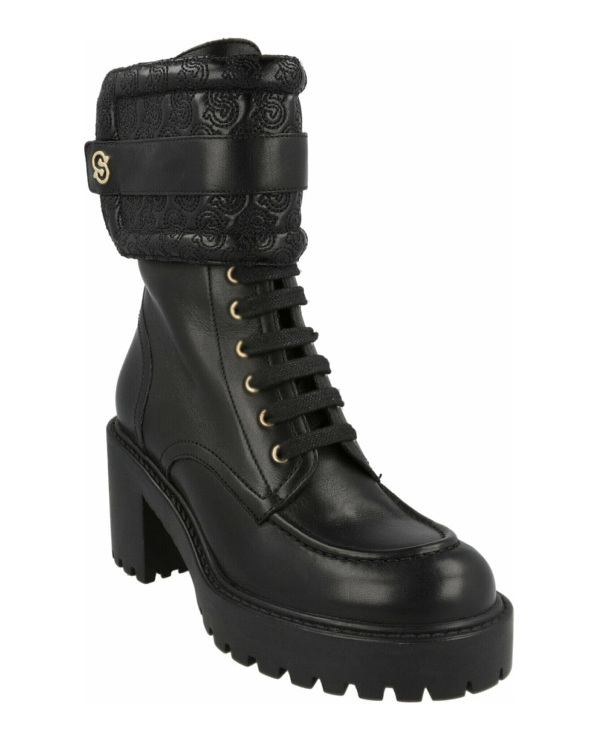Ferragamo Shiraz Leather Combat Boots