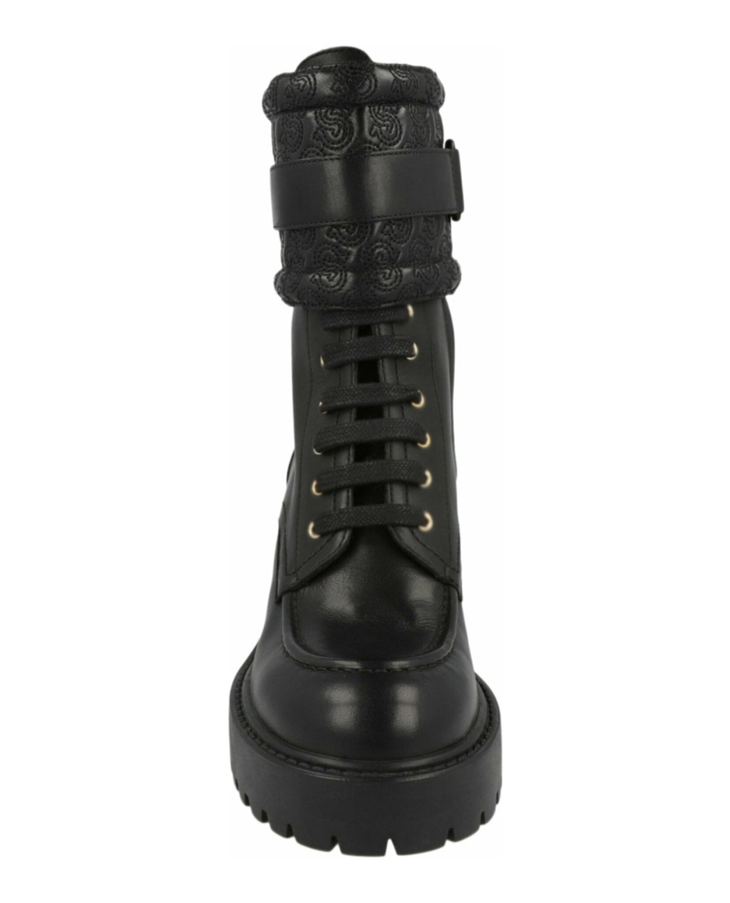 Ferragamo Shiraz Leather Combat Boots