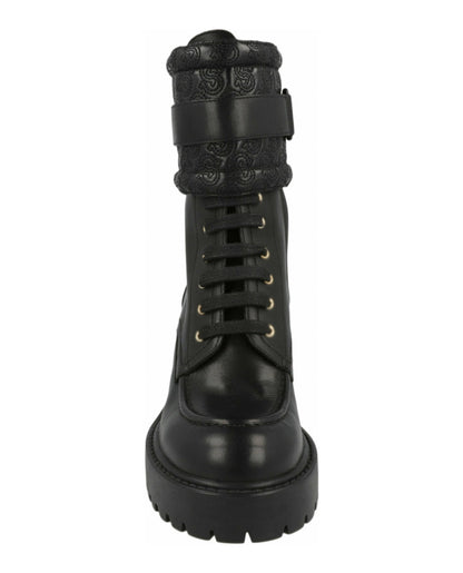 Ferragamo Shiraz Leather Combat Boots