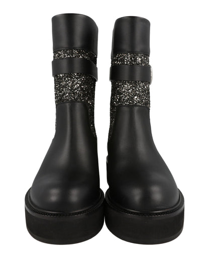 Ferragamo Ean Glitter Ankle Boots