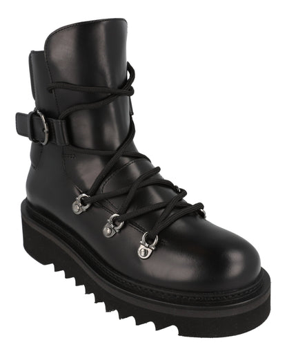 Ferragamo Elimo Lace-Up Leather Boots