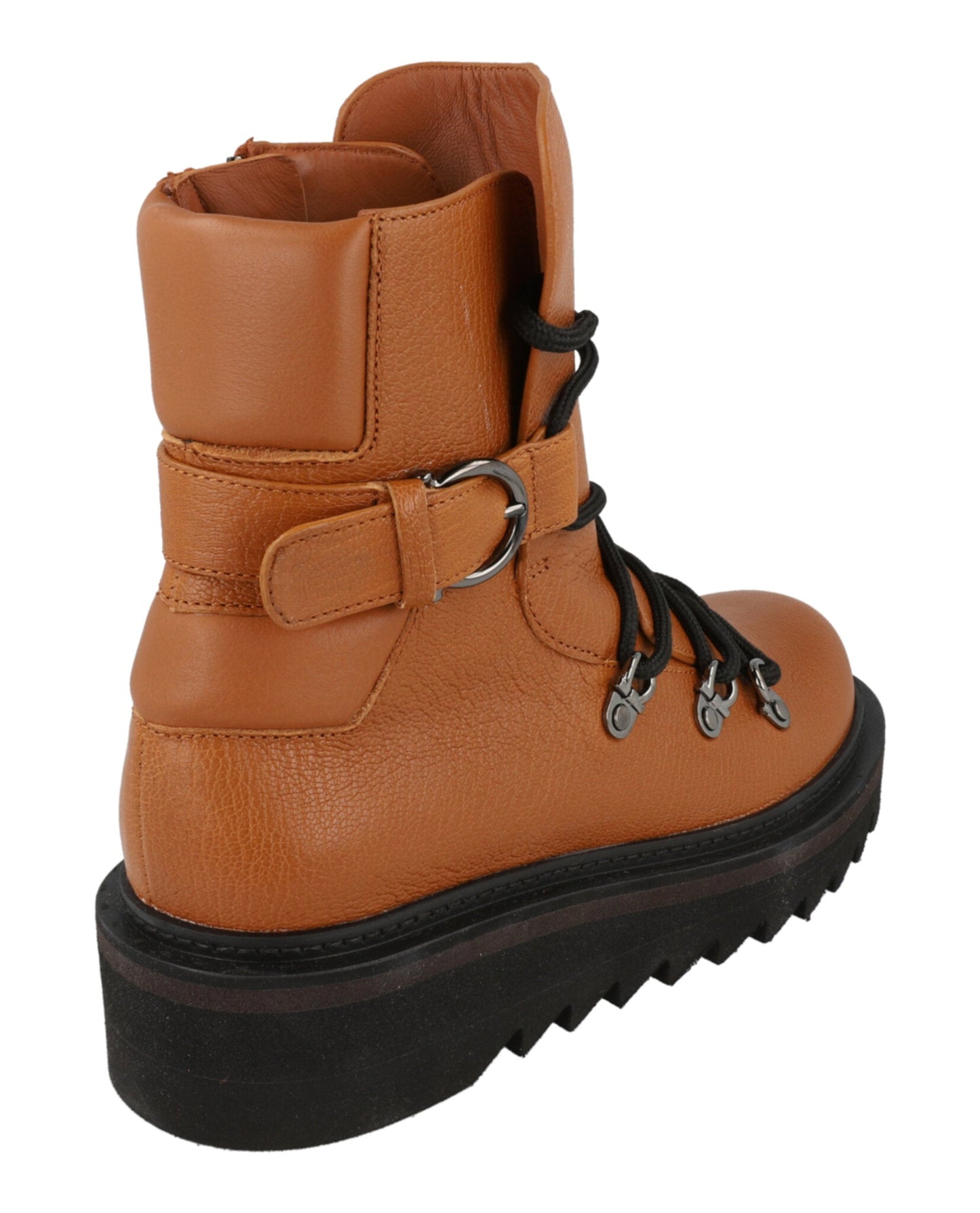 Ferragamo Elimo Lace-Up Leather Boots