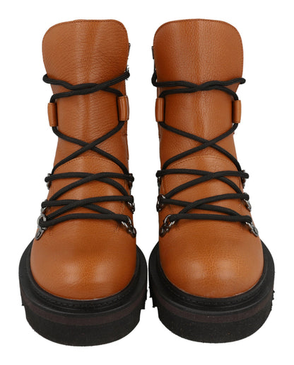 Ferragamo Elimo Lace-Up Leather Boots