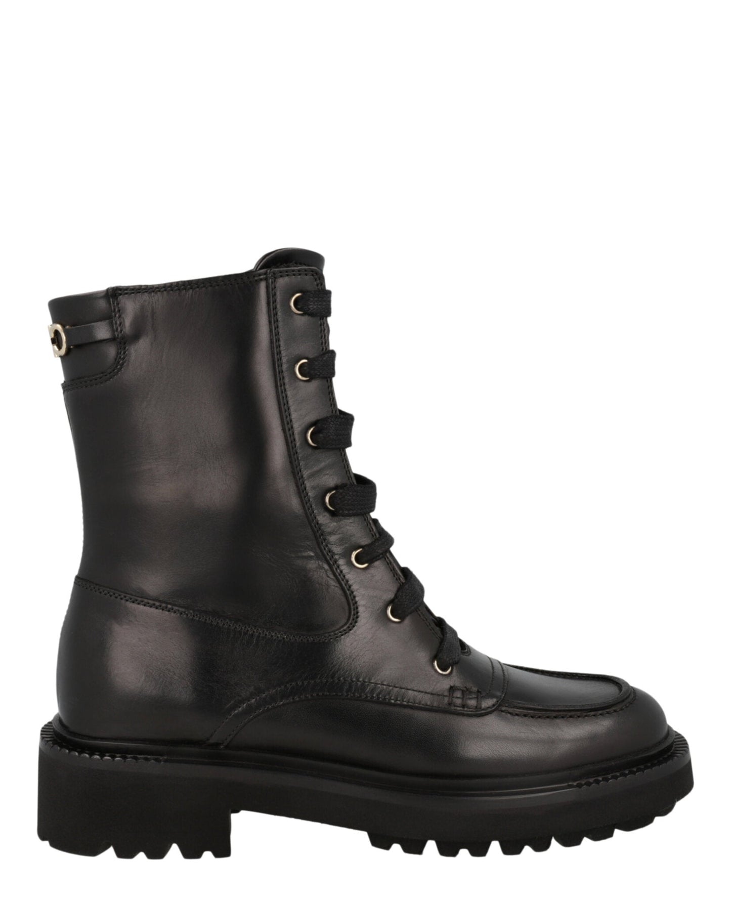 Ferragamo Leather Combat Boots