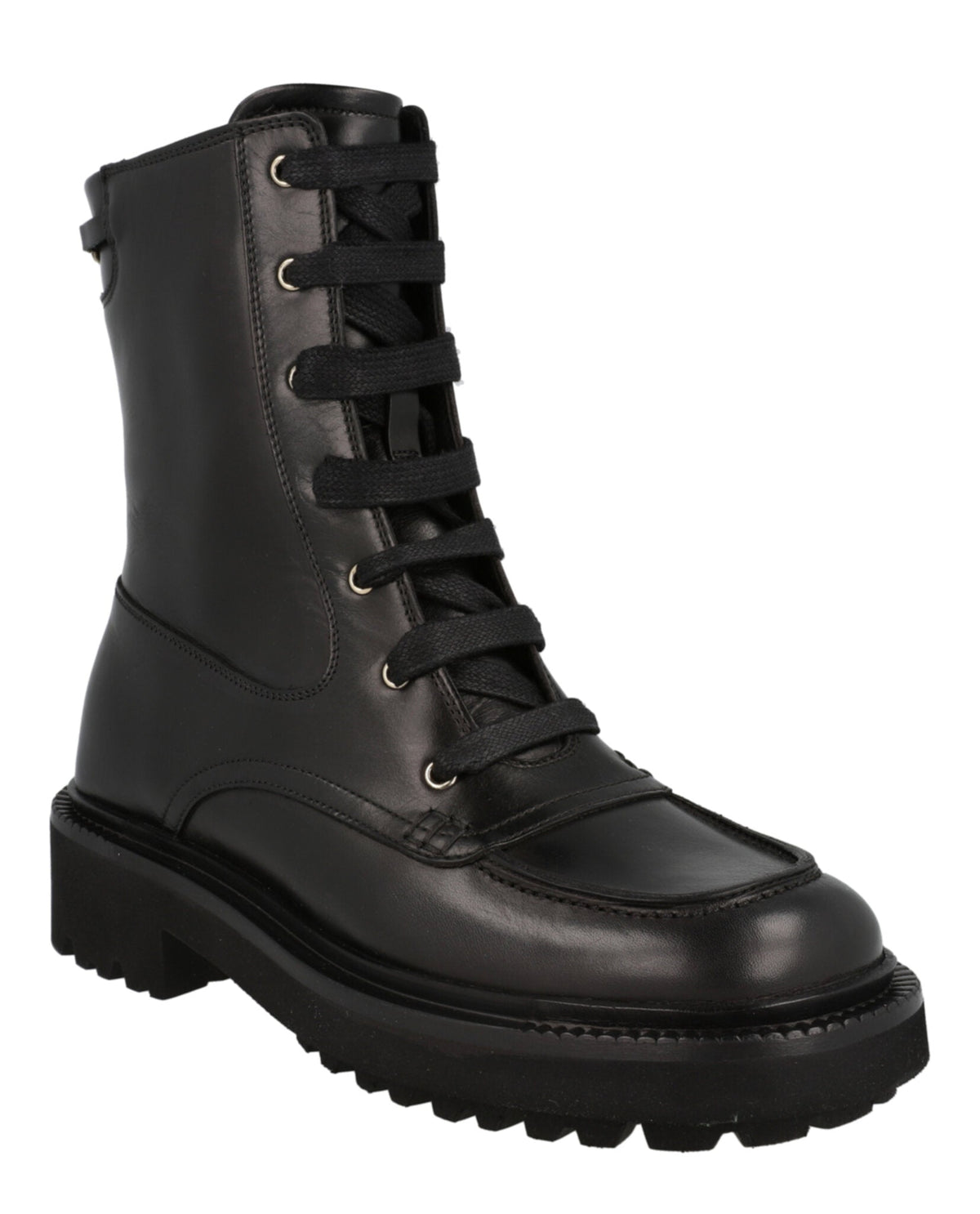 Ferragamo Leather Combat Boots
