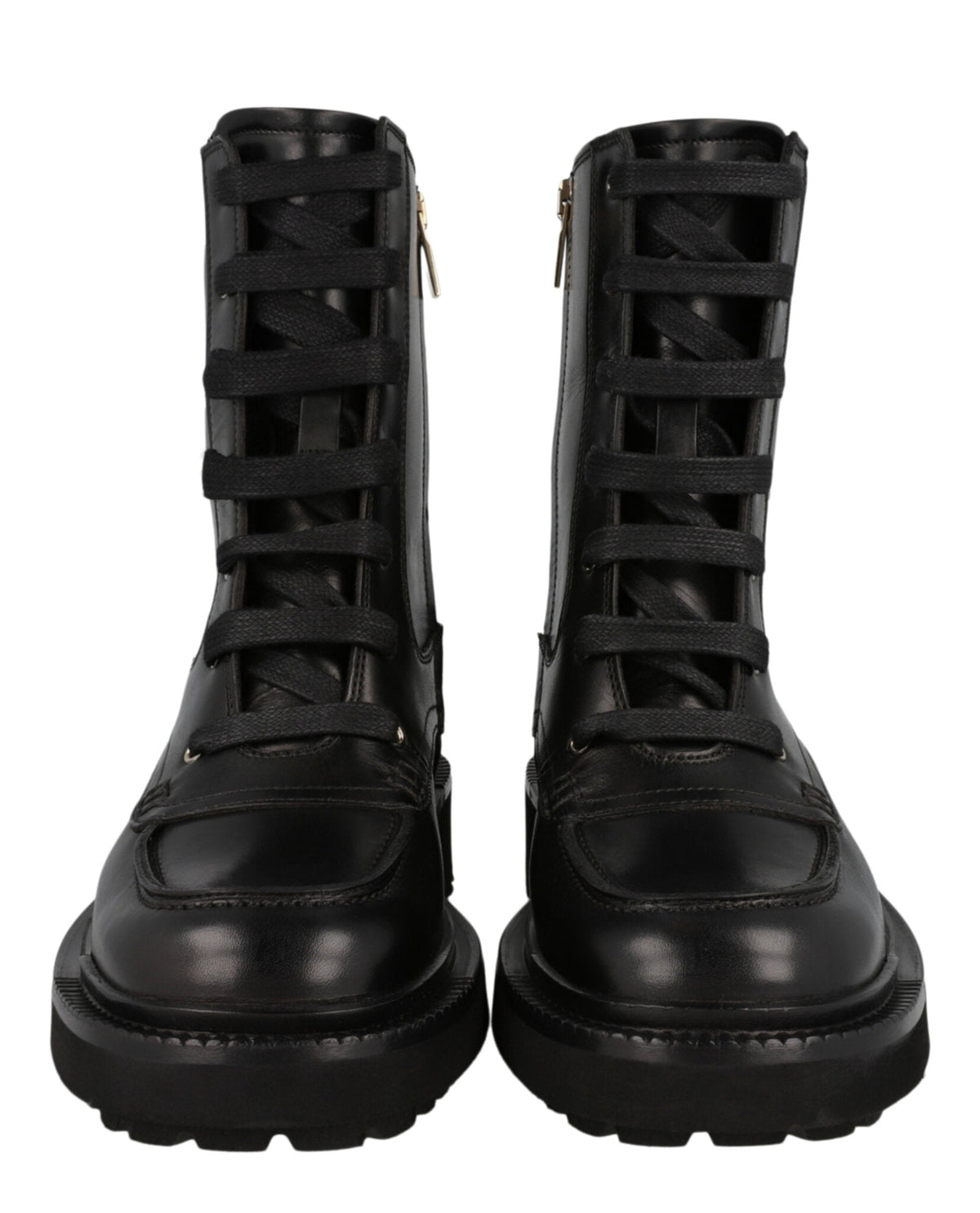 Ferragamo Leather Combat Boots