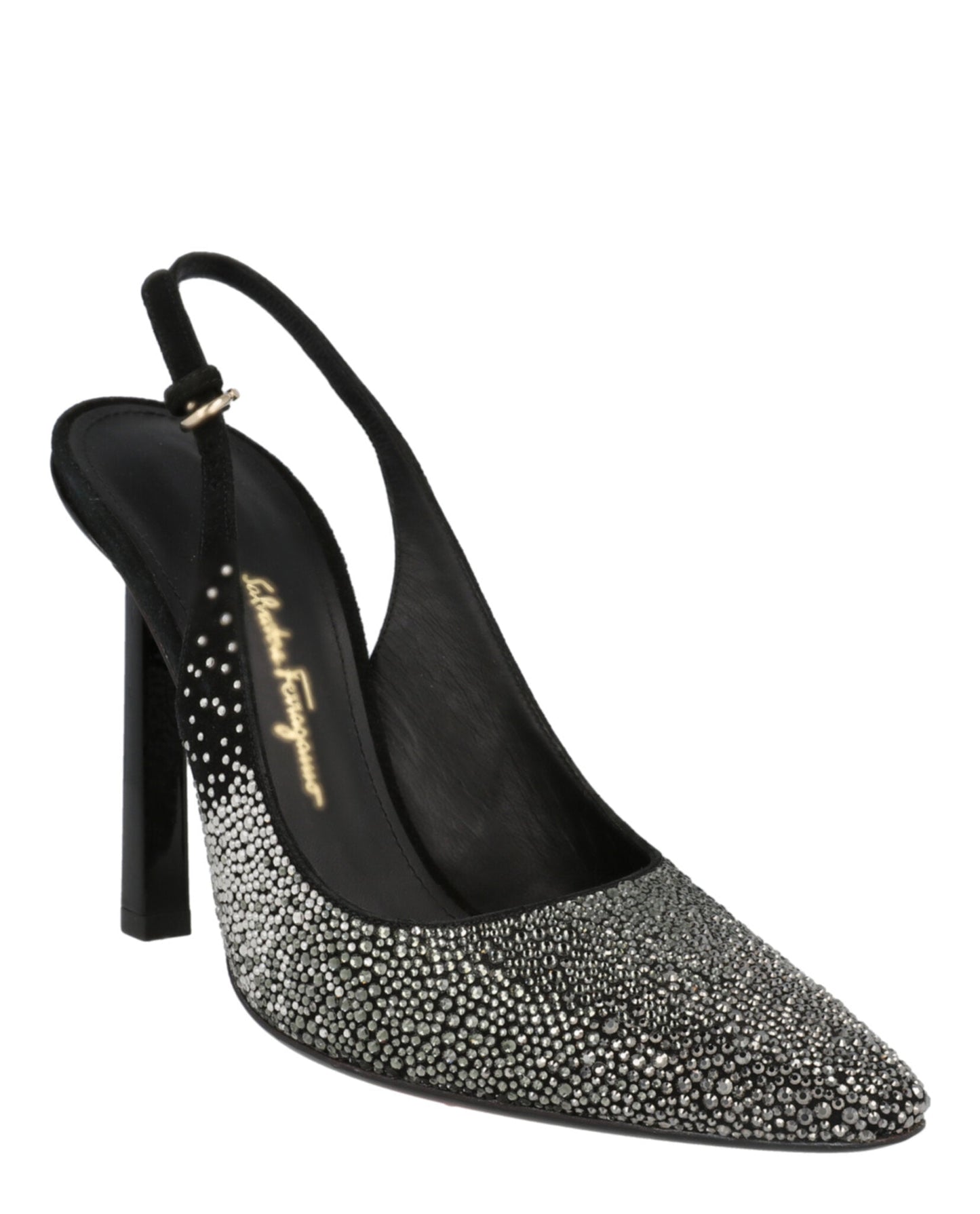 Ferragamo Jessie Crystal-Embellished Slingback Pumps