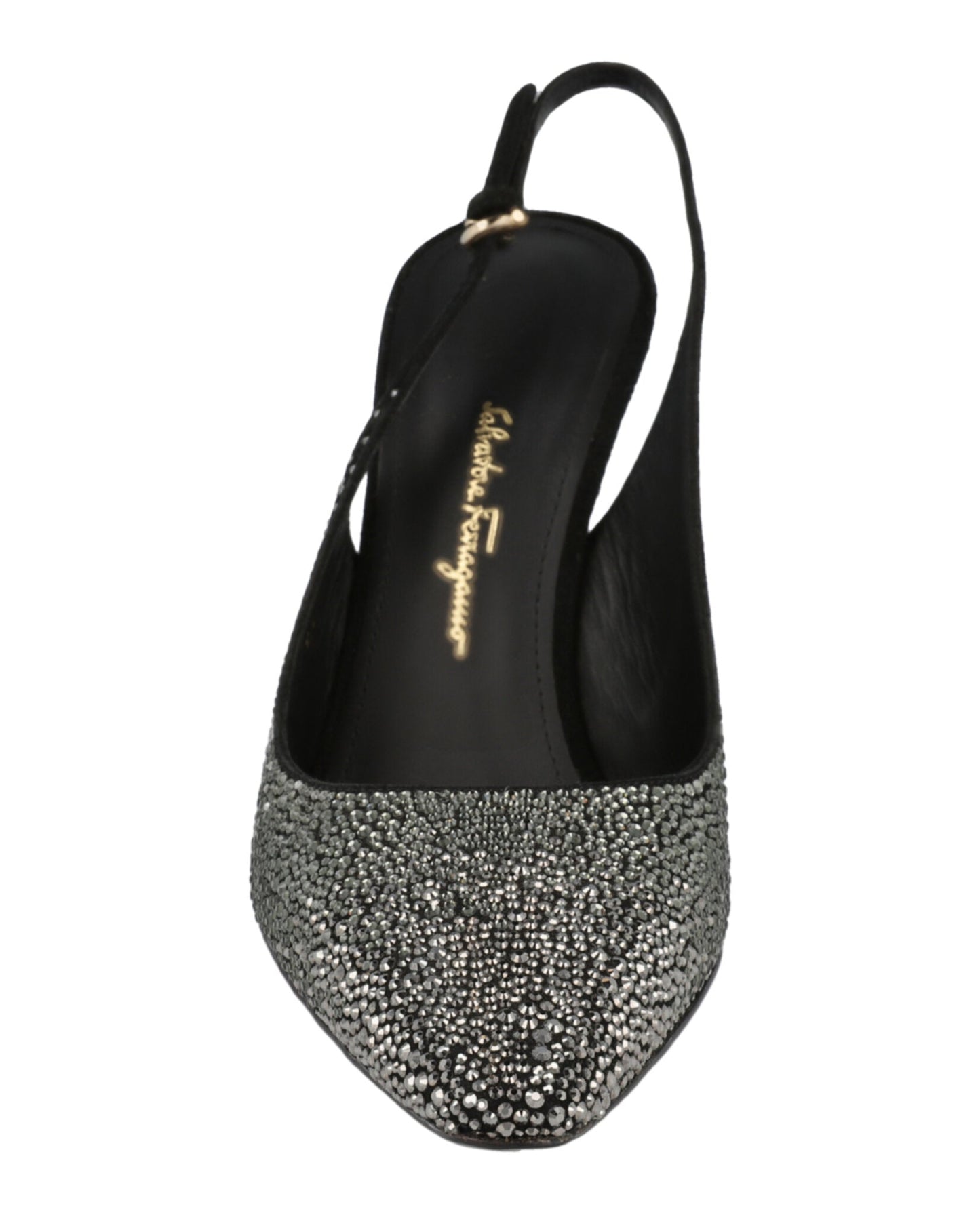 Ferragamo Jessie Crystal-Embellished Slingback Pumps