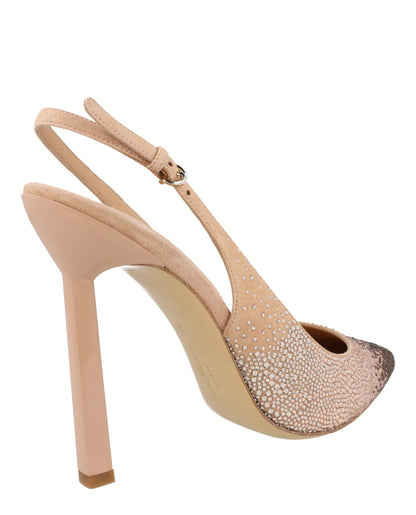 Ferragamo Jessie Crystal-Embellished Slingback Pumps