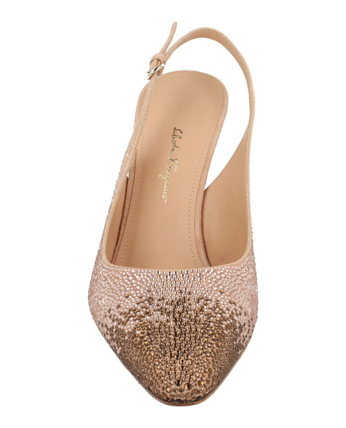Ferragamo Jessie Crystal-Embellished Slingback Pumps