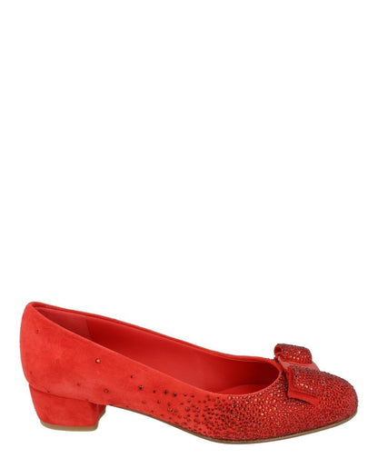 Ferragamo Vara Crystal-Embellished Pumps - Narrow Width