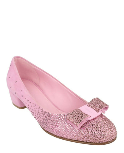 Ferragamo Vara Crystal-Embellished Pumps - Narrow Width