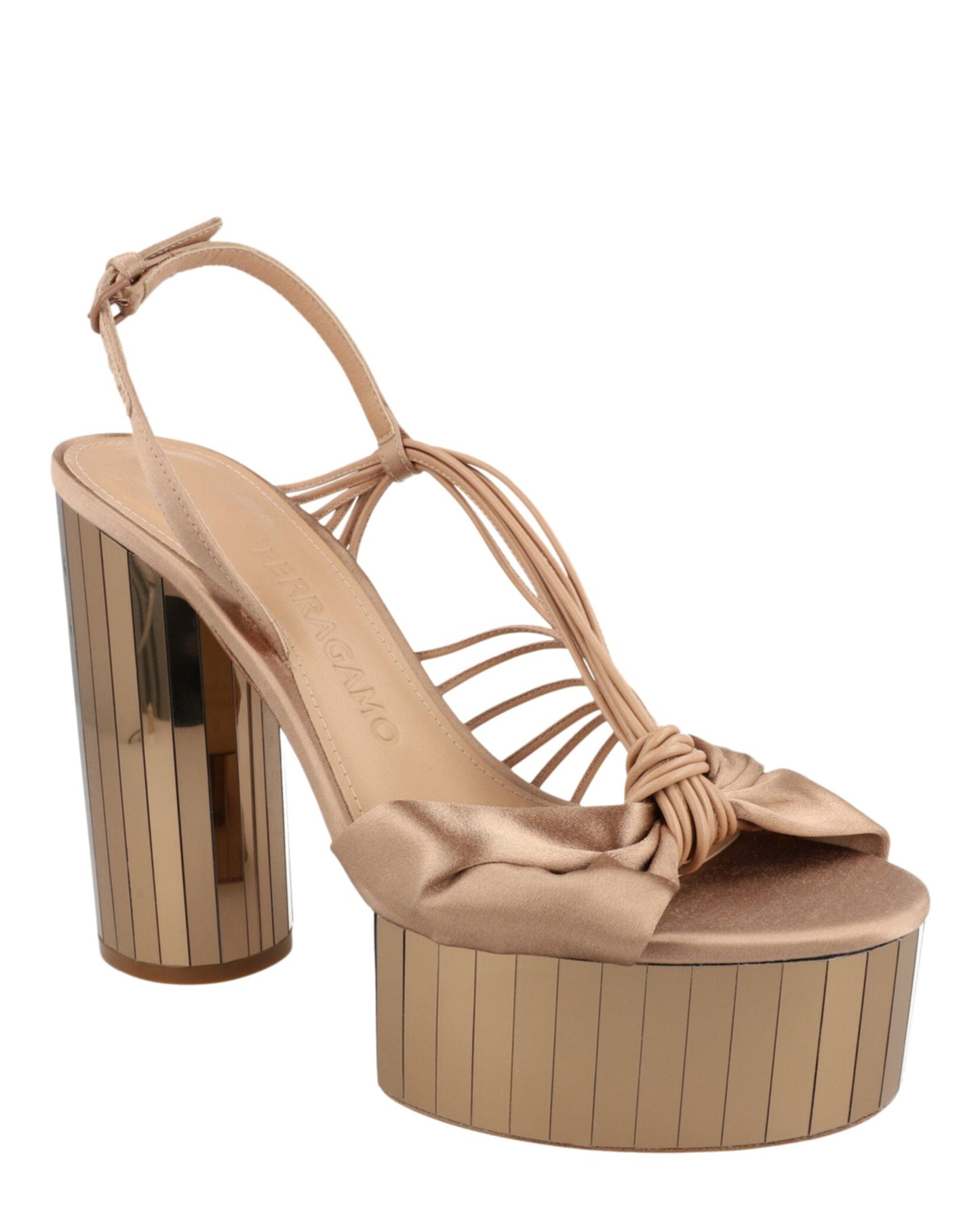 Ferragamo Sabrina Mirrored Platform Heels