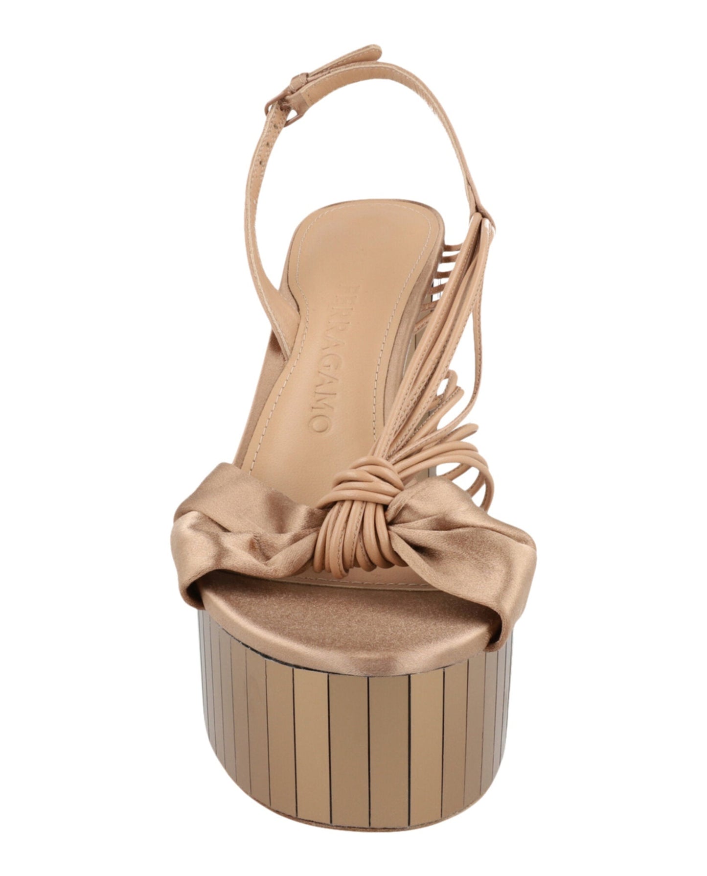 Ferragamo Sabrina Mirrored Platform Heels