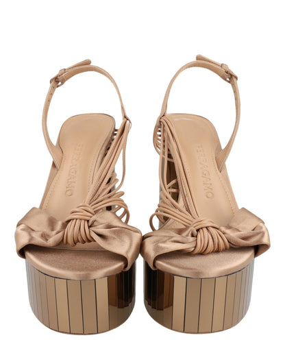 Ferragamo Sabrina Mirrored Platform Heels