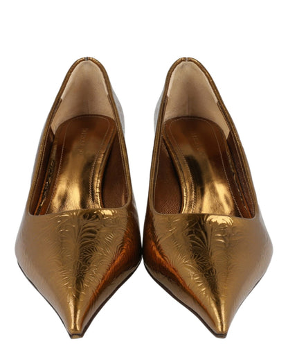 Ferragamo Eva Embossed Floral Pumps - Wide Width