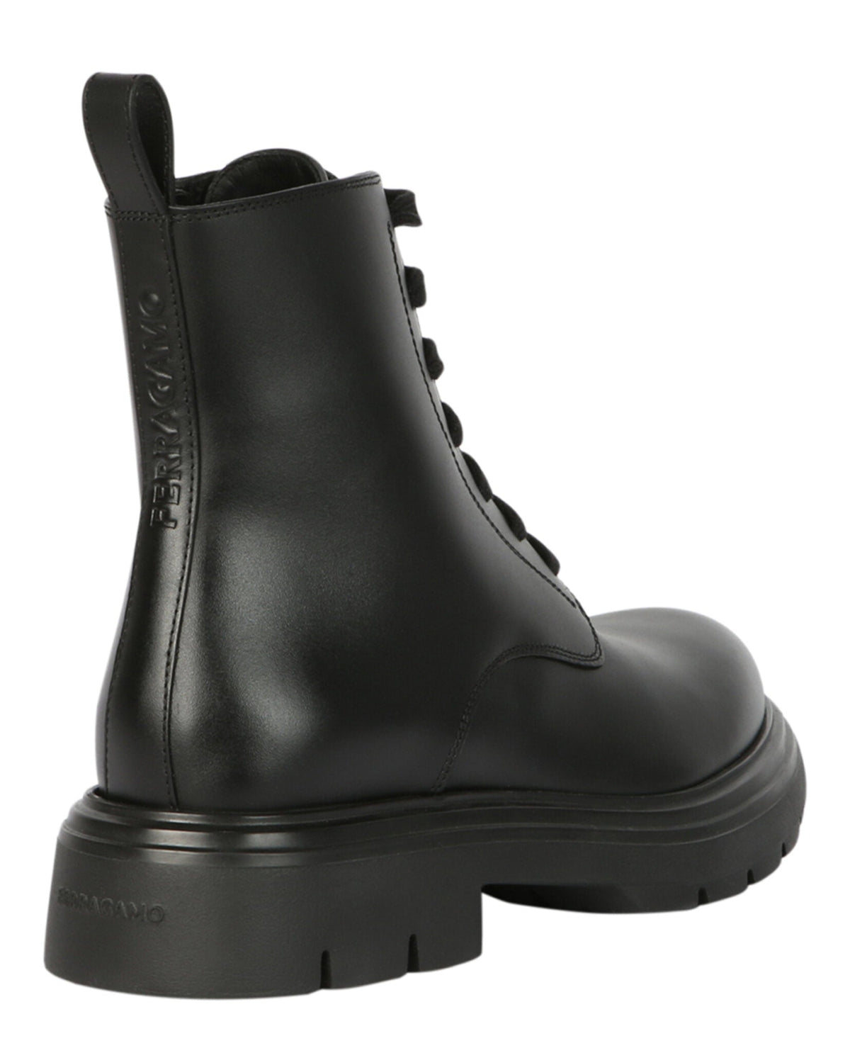Ferragamo Dionne Leather Combat Boots