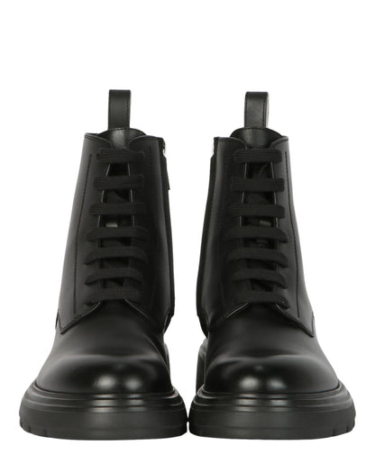 Ferragamo Dionne Leather Combat Boots
