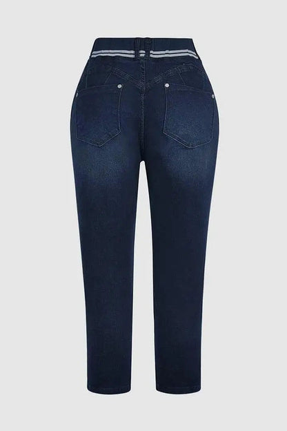 Women’s Athleisure Skinny Jeggings | Mid-Rise Pull-On Denim Jeans with Drawstring Waist | Butt-Lifting Dark Wash Stretch Denim for Women