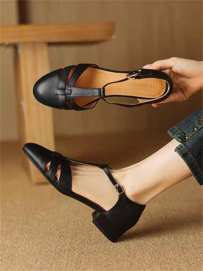 Women’s Retro Soft Sheep Leather Bag-Head Sandals | High-Sense Closed-Toe Summer Slides | Trendy Minimalist Genuine Leather Sandals | Luxury-Label Hand-Crafted Comfort Flats | 2026 High-Fashion Statuesque Leather Footwear