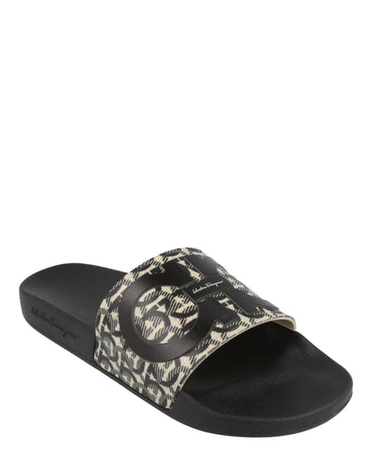 Ferragamo Groovy Dual Gancini Slides