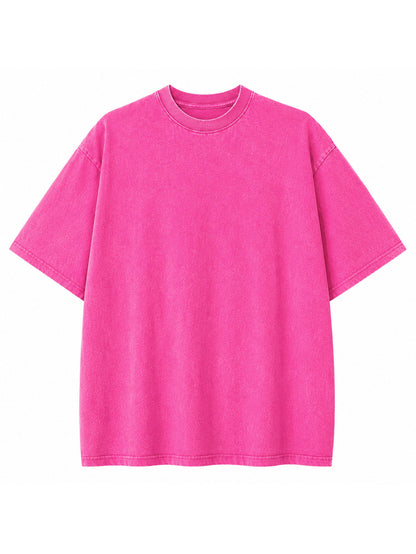 Oversized Acid Wash Cotton Drop Shoulder T-Shirt