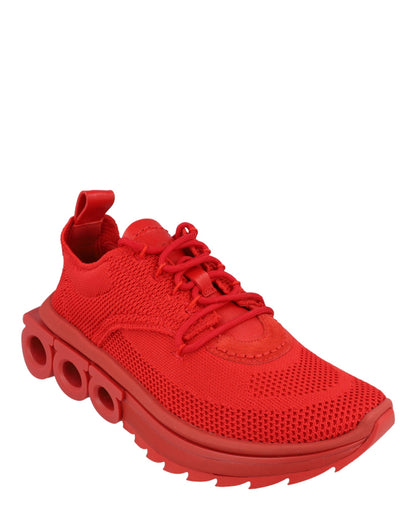 Ferragamo Nima Knit Gancini Low-Top Sneakers