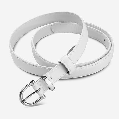 Women's First-Layer Cowhide All-Match Black Slim Belt
