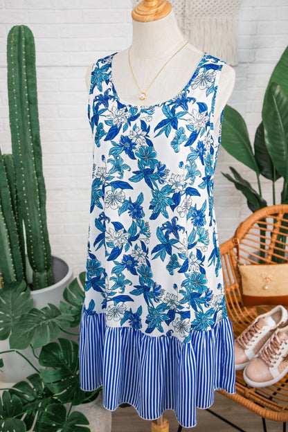 Threaded Pear Dior Ruffle Hem Patchwork Dress