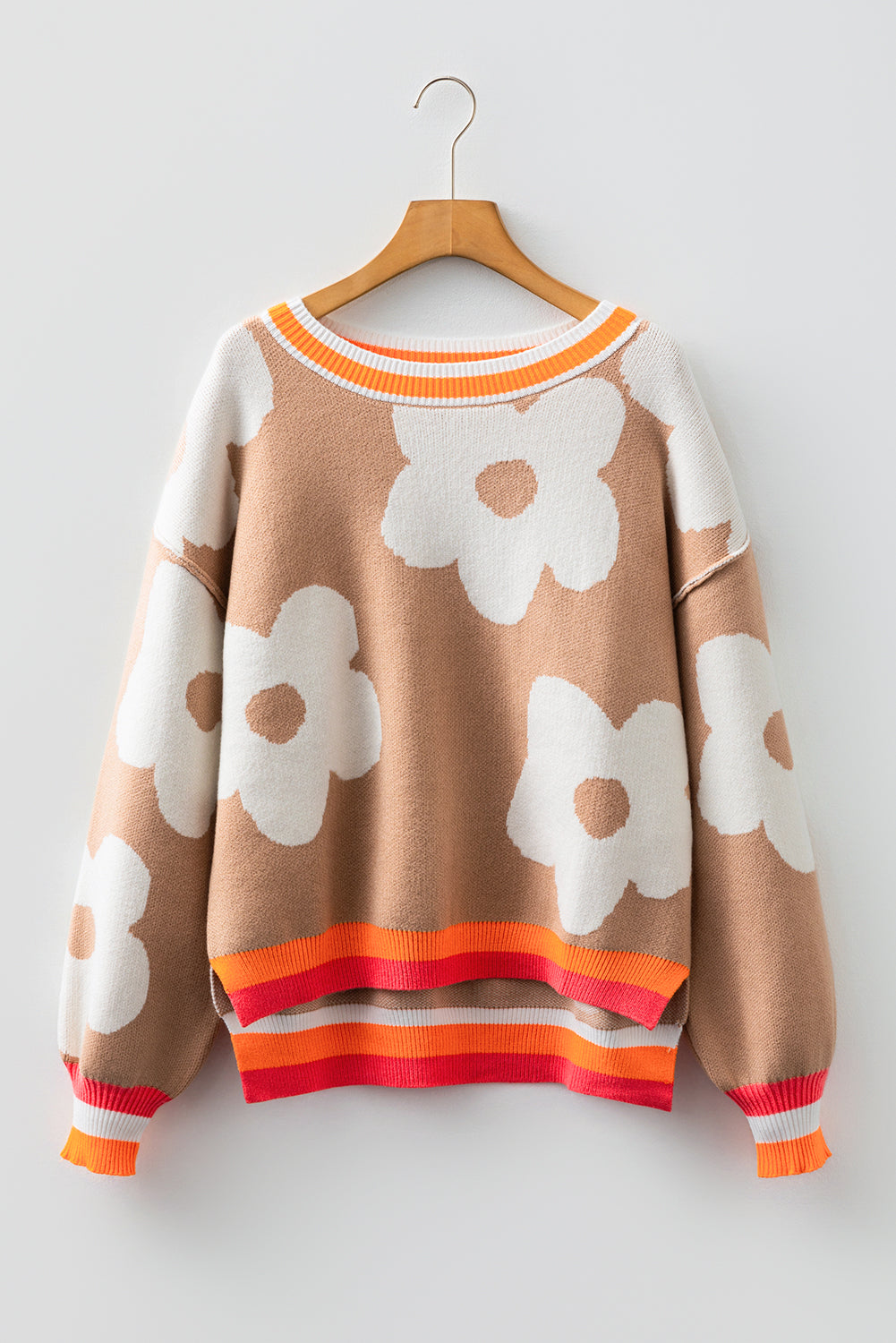Threaded Pear Scarlett Contrast Striped Baggy Sweater