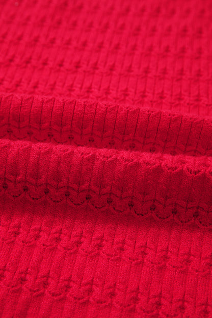 Threaded Pear Kay Knit Ribbed Cuffs Crew Neck Sweater