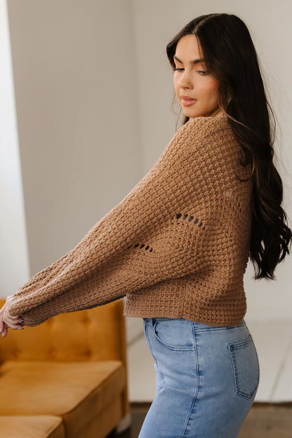 Threaded Pear Ivy Sleeve Loose Pullover Sweater