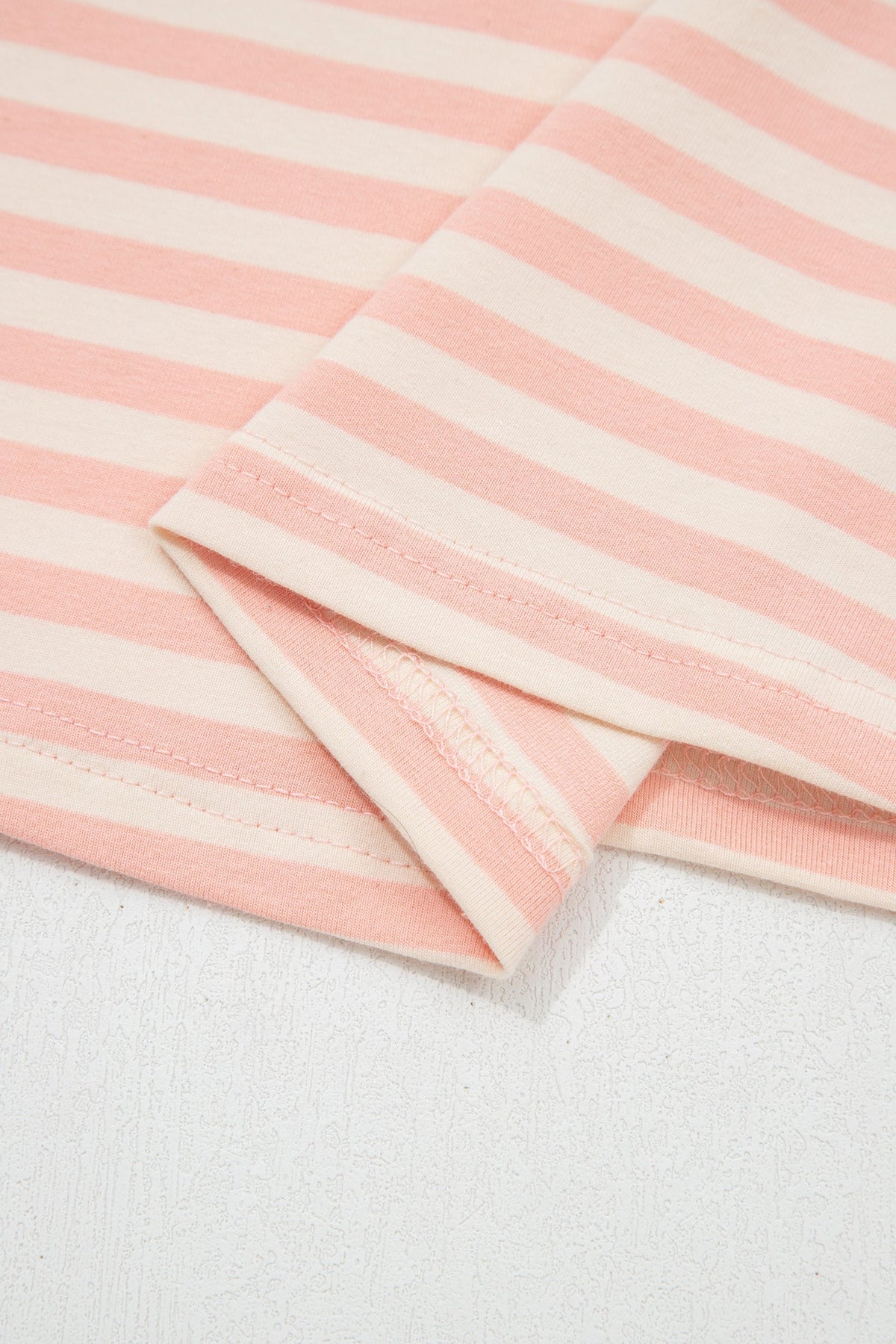 Adelina Stripe Contrast Loose Tee Set